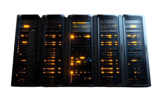 Server Rack Data Center Network Technology Digital Infrastructure Illuminated Servers IT