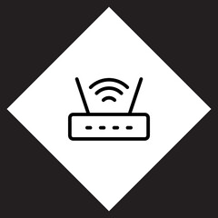 Wi Fi icon vector. Wireless logo design. Wifi vector icon illustration in rhombus isolated on black background