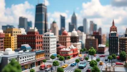Miniature city skyline