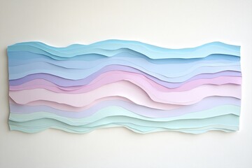 Abstract layered waves in pastel colors