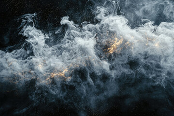 Abstract cosmic nebula with swirling smoke and glowing energy, a mesmerizing display of celestial wonder.