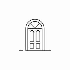 arched door double icon sign vector
