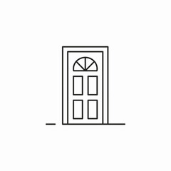 arched door multi panel icon sign vector