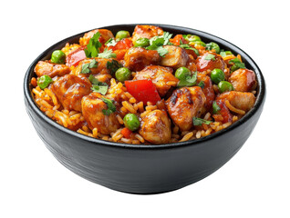 Savory chicken rice bowl recipe home kitchen food isolated on transparent background