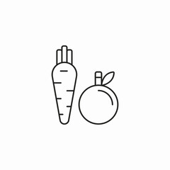 carrot fruit icon sign vector