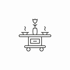 desk roller flower icon sign vector