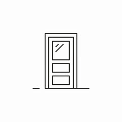 door with glass panel icon sign vector