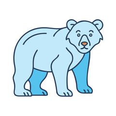 Illustration of a polar bear arctic animal wildlife mammal predator drawing vector design art