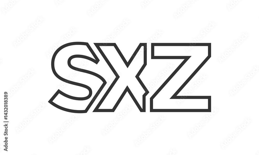 Fototapete sxz logo design template with strong and modern bold text. initial based vector logotype featuring s