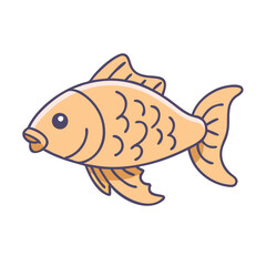 Illustration of a cute goldfish pet animal aquatic creature swimming fish cartoon drawing art design