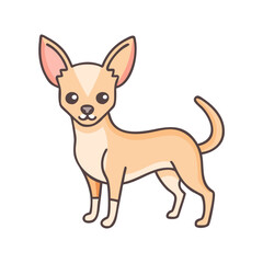 Illustration of a chihuahua dog breed pet animal canine puppy cute small dog cartoon drawing vector art