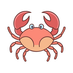 Illustration of a crab cartoon crustacean sea animal ocean wildlife marine life seafood drawing art