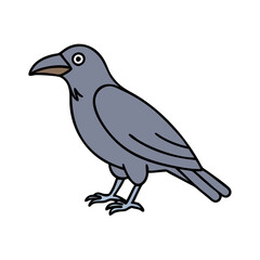Illustration of a crow raven bird animal black bird wildlife clip art vector image design drawing art