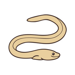 Obraz premium Illustration of an eel, animal, aquatic creature, fish, wildlife, ocean life, sea animal, cartoon