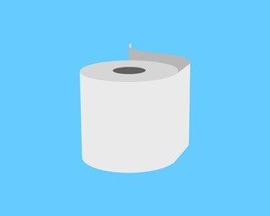A simple yet striking illustration of a roll of toilet paper against a vibrant blue background.  Perfect for websites, apps, or presentations needing a clean, minimalist aesthetic.