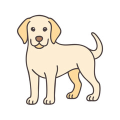 Cute cartoon dog labrador retriever puppy pet animal canine drawing illustration art design vector