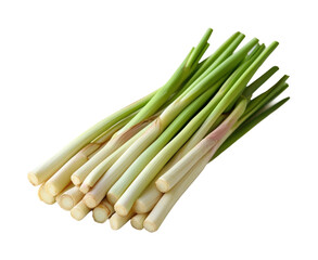 Fresh lemongrass bundles farmer's market food natural light isolated on transparent background