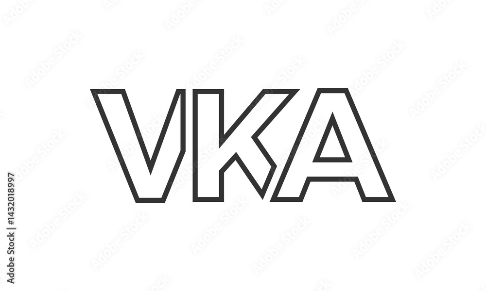 Poster vka logo design template with strong and modern bold text. initial based vector logotype featuring s