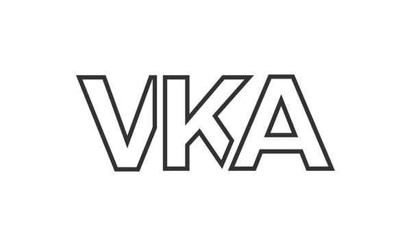 VKA logo design template with strong and modern bold text. Initial based vector logotype featuring simple and minimal typography. Trendy company identity.