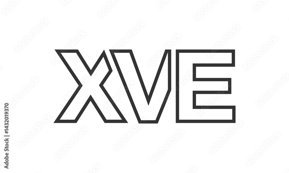 Fototapete XVE logo design template with strong and modern bold text. Initial based vector logotype featuring simple and minimal typography. Trendy company identity.