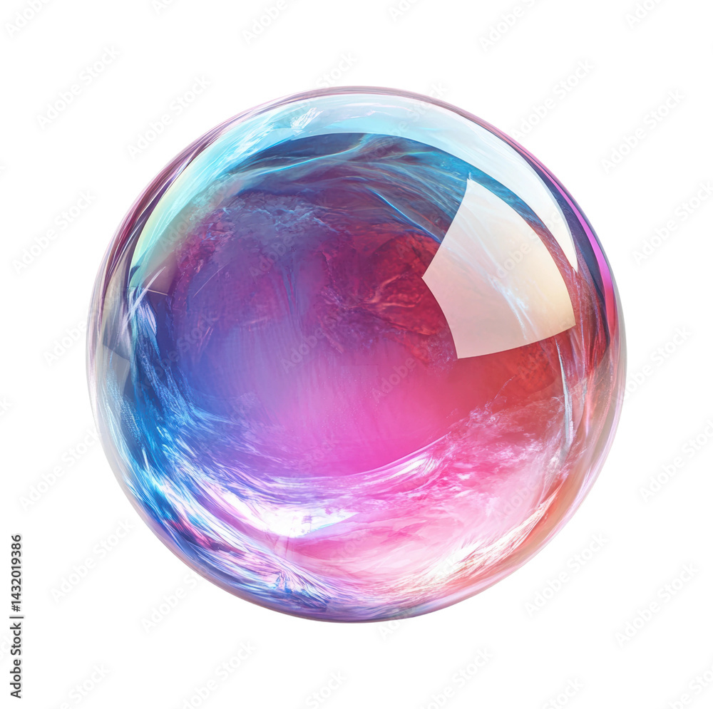 Wall mural vibrant colorful sphere abstract digital design isolated on transparent background