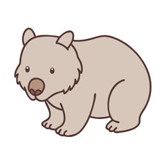 Illustration of wombat cute wombat cartoon wombat australian animal wombat wildlife australia wombat