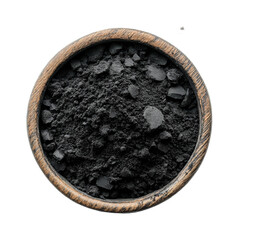 Investigating activated charcoal powder a home lab chemistry experiment isolated on transparent background