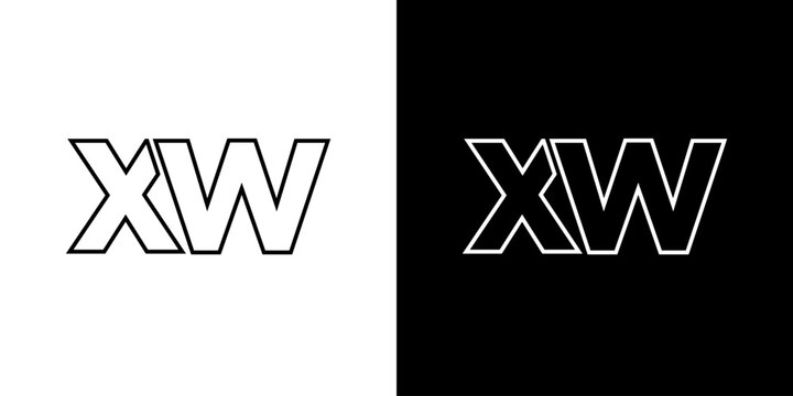 Letter X and W, XW logo design template. Minimal monogram initial based logotype.