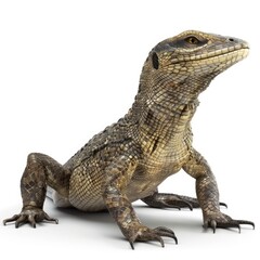 Obraz premium Close-up of a spiny lizard against a white background.