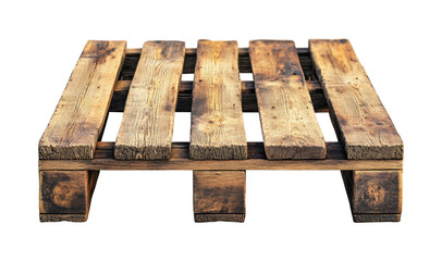 Wooden pallet staging warehouse product isolated on transparent background