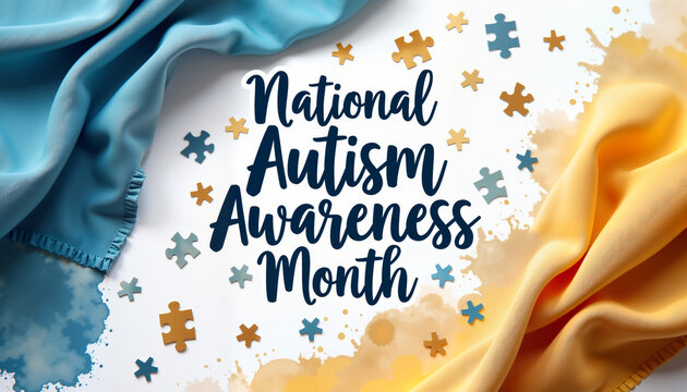 National Autism Awareness Month colorful fabric background  