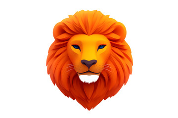 Vibrant Lion Head with Fiery Mane and Intense Gaze Ideal for Wildlife Strength and Courage T