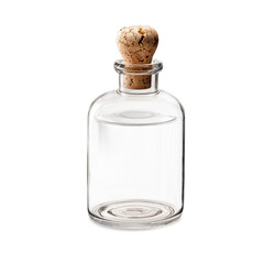 An empty glass jar isolated on a transparent background.