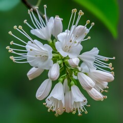 Stunning Closeup of Delicate White Flowers Cluster, Nature Photography
