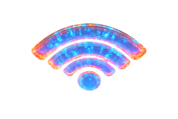 Vibrant WiFi Signal Icon with Glowing Neon Lights Digital Connectivity Symbol for Technology a