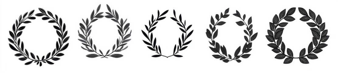 The group of branches with leaves consists of herbs, flowers, trees, and plant elements