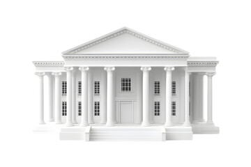 Obraz premium White Classical Building Facade Architectural Columns 3D Render Government Courthouse Ban