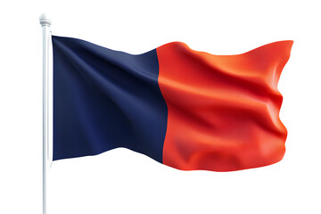 Naklejka premium Waving Flag Blue and Red Bicolor Fabric Texture National Symbol Patriotism Political Bann