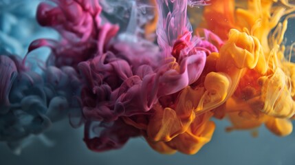 Vibrant ink swirling in water