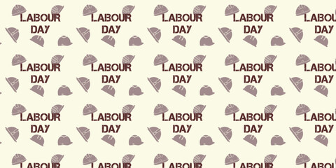 seamless pattern with construction worker's helmet element. International worker day background
