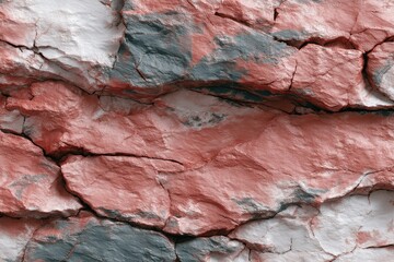 Detailed close-up of rugged rock formations showcasing textures, colors, and patterns, perfect for backgrounds, or graphic design projects, and creating a natural earthy aesthetic.