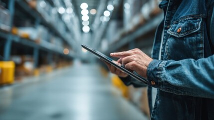 Warehouse worker using tablet (4)