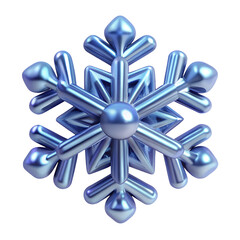 Transparent 3D snowflake glass render vector illustration