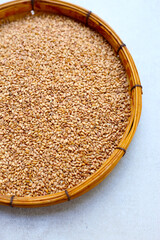 Roasted white sesame seeds for cooking