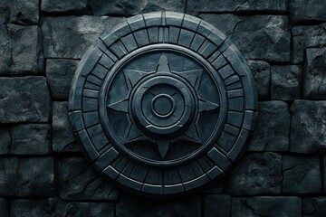 Obraz premium Ancient stone circular emblem
