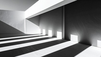Fototapeta premium Modernist architectural geometric photo with extreme minimalist composition in black and white