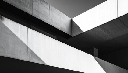 Obraz premium Modernist architectural geometric photo with extreme minimalist composition in black and white