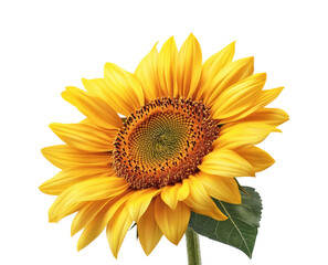 Fototapeta premium Vibrant sunflower bloom nature floral bright isolated on transparent background