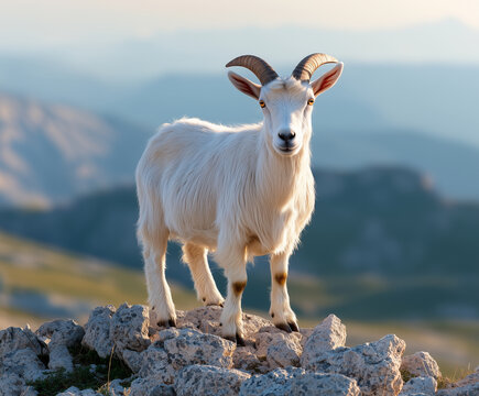 mountain goat on a mountain slope