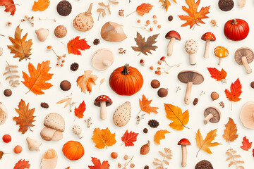 Warm Colored Fall Arrangement for Scrapbook and Fabric Prints